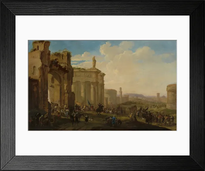 Framed Print : Army Advancing among Roman Ruins. Creator: Jacob van der Ulft Framed Print : Army Advancing among Roman Ruins. Creator: Jacob van der Ulft