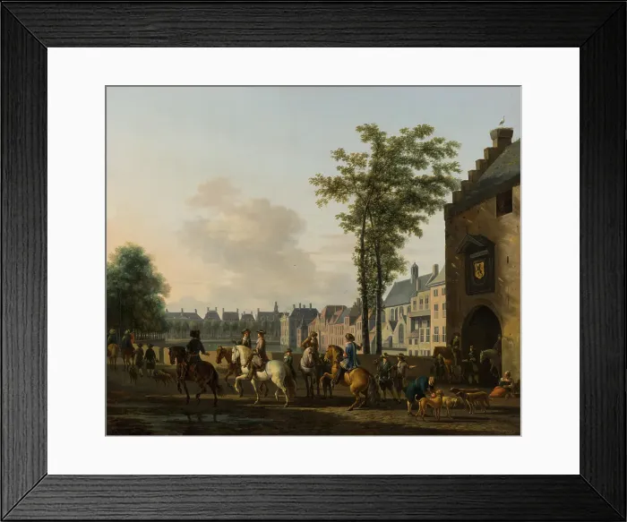 Framed Print : A Hunting Party near the Hofvijver in The Hague, seen from the Plaats. Creator: Gerrit Berckheyde Framed Print : A Hunting Party near the Hofvijver in The Hague, seen from the Plaats. Creator: Gerrit Berckheyde