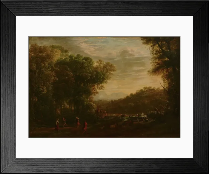 Framed Print : Wooded Landscape with Shepherds, c1620-1655. Creator: Herman van Swanevelt Framed Print : Wooded Landscape with Shepherds, c1620-1655. Creator: Herman van Swanevelt