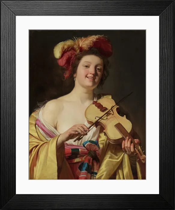 Framed Print : The Violin Player. Creator: Gerrit van Honthorst Framed Print : The Violin Player. Creator: Gerrit van Honthorst