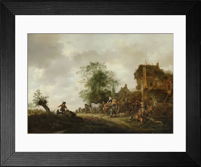 Framed Print : Travellers outside an Inn. Creator: Isaac van Ostade Framed Print : Travellers outside an Inn. Creator: Isaac van Ostade