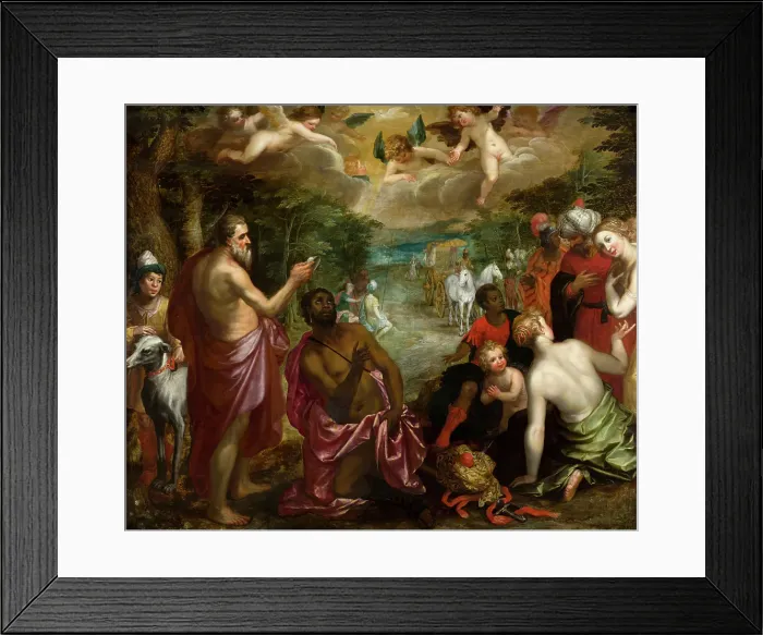 Framed Print : The Baptism of the Chamberlain of Queen Candace of Ethiopia. Creators: Hendrick van Balen I, Jan Brueghel the Younger Framed Print : The Baptism of the Chamberlain of Queen Candace of Ethiopia. Creators: Hendrick van Balen I, Jan Brueghel the Younger