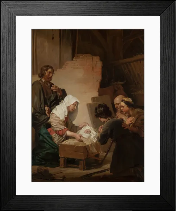 Framed Print : The Adoration of the Shepherds. Creator: Jan de Bray Framed Print : The Adoration of the Shepherds. Creator: Jan de Bray