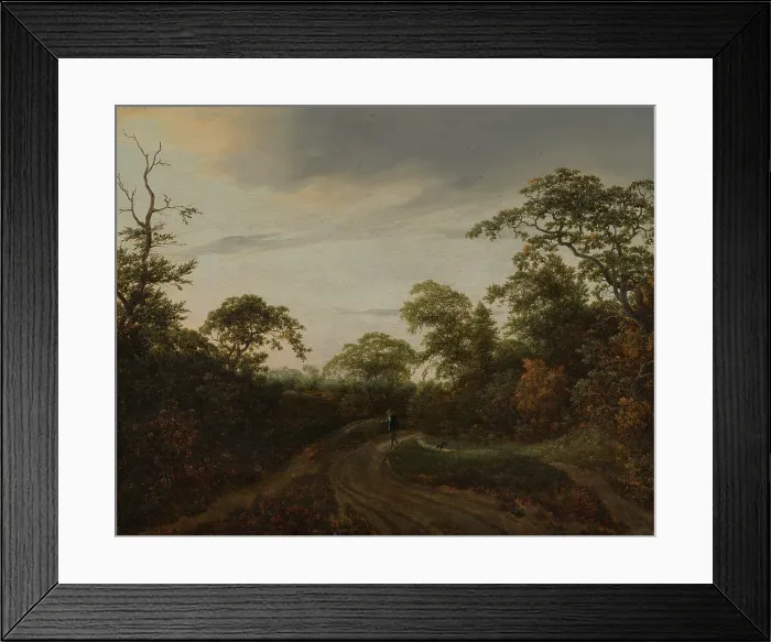 Framed Print : Road through a Wooded Landscape at Twilight, 1648. Creator: Jacob van Ruisdael Framed Print : Road through a Wooded Landscape at Twilight, 1648. Creator: Jacob van Ruisdael