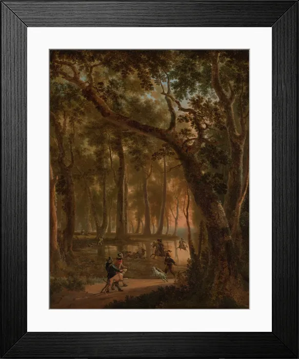 Framed Print : Deer Hunt in a Forest. Creator: Jan Hackaert Framed Print : Deer Hunt in a Forest. Creator: Jan Hackaert