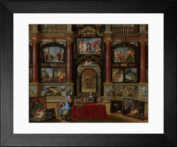 Framed Print : Interior with Figures in a Picture Gallery, 1672. Creator: Gonzales Cockes Framed Print : Interior with Figures in a Picture Gallery, 1672. Creator: Gonzales Cockes