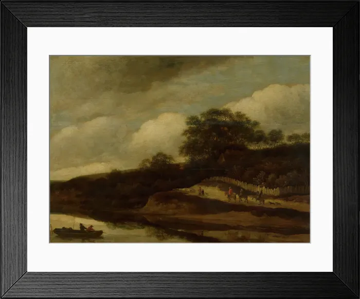 Framed Print : Hilly Landscape beside a Stream, c1630-1680. Creator: Guillaume du Bois Framed Print : Hilly Landscape beside a Stream, c1630-1680. Creator: Guillaume du Bois