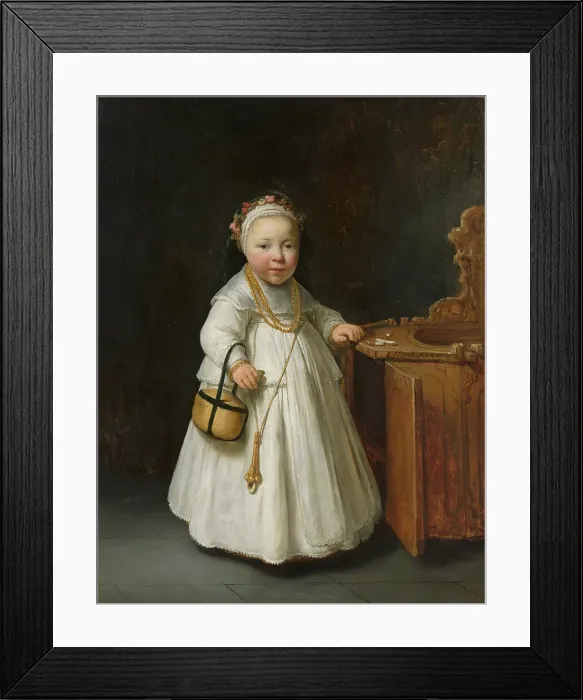 Framed Print : Girl by a High Chair. Creator: Govaert Flinck Framed Print : Girl by a High Chair. Creator: Govaert Flinck