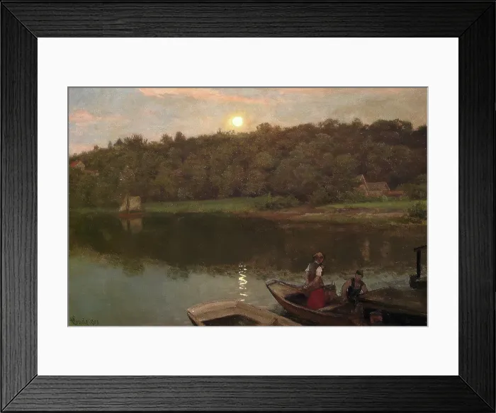 Framed Print : Summer Evening, 1902. Creator: Hans Gude Framed Print : Summer Evening, 1902. Creator: Hans Gude