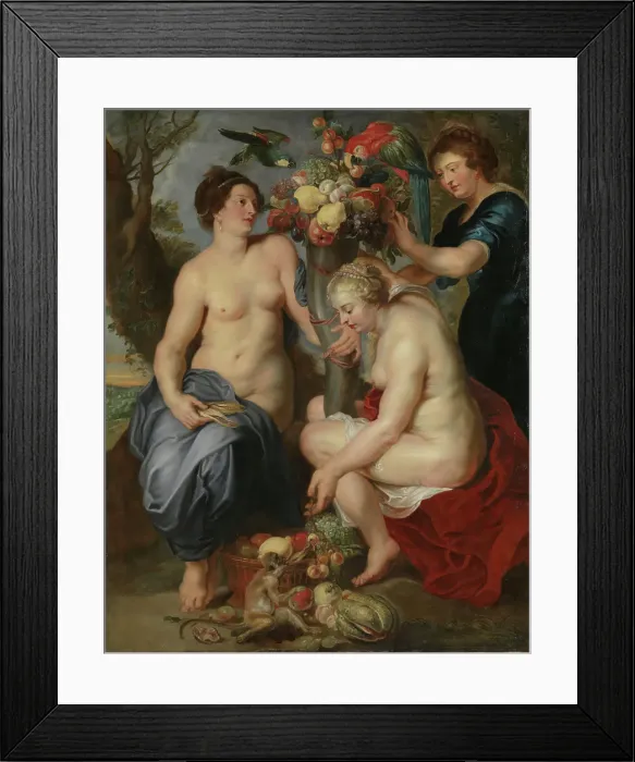 Framed Print : Three Nymphs with the Horn of Plenty; Ceres and Two Nymphs, c1628. Creator: Frans Snyders Framed Print : Three Nymphs with the Horn of Plenty; Ceres and Two Nymphs, c1628. Creator: Frans Snyders
