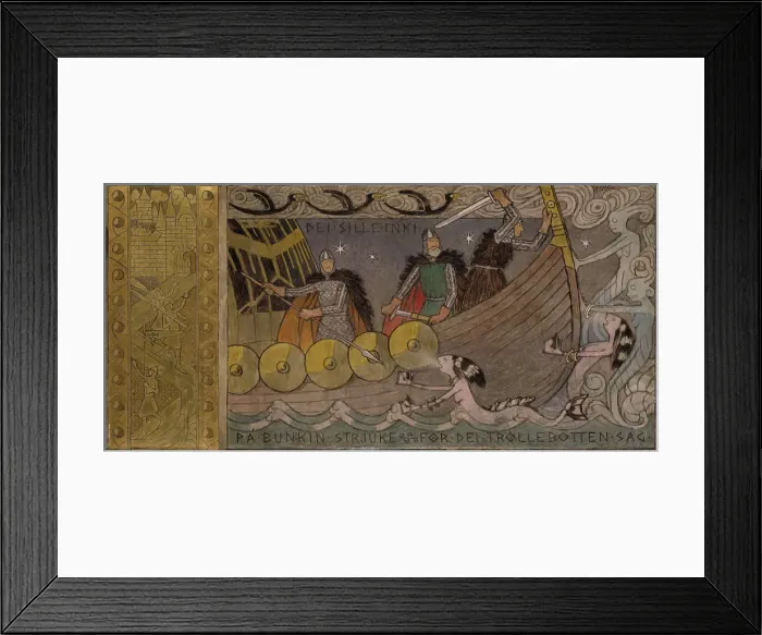 Framed Print : Asmund and his Brothers on the Sea, Between 1902 and 1904. Creator: Gerhard Munthe Framed Print : Asmund and his Brothers on the Sea, Between 1902 and 1904. Creator: Gerhard Munthe