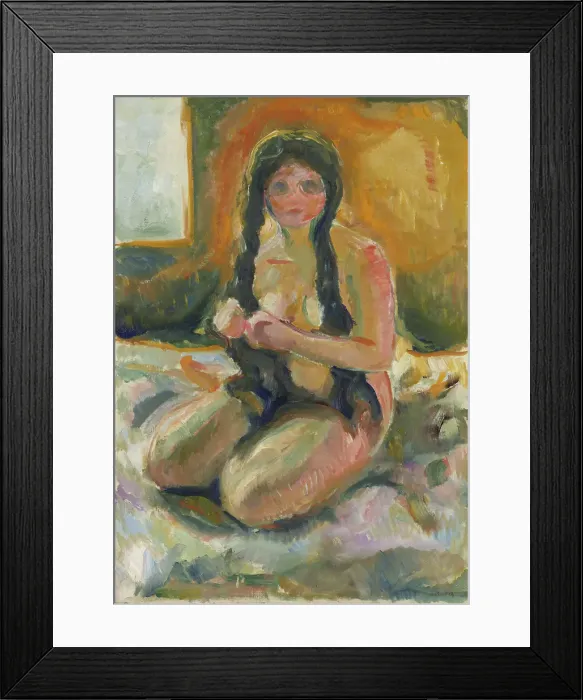 Framed Print : Seated Nude, 1913. Creator: Edvard Munch Framed Print : Seated Nude, 1913. Creator: Edvard Munch