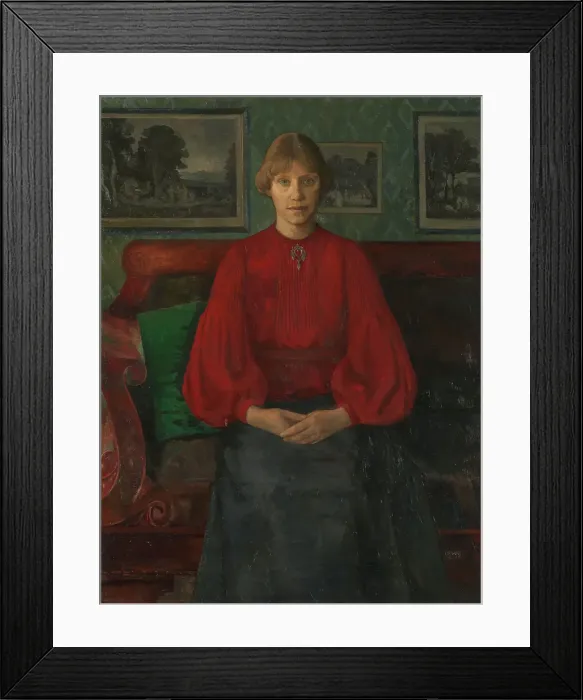 Framed Print : Portrait of the Artist Kris Laache Torne, 1899. Creator: Oluf Wold-Torne