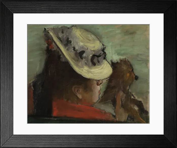 Framed Print : Woman with a Dog, between 1875 and 1880. Creator: Edgar Degas Framed Print : Woman with a Dog, between 1875 and 1880. Creator: Edgar Degas