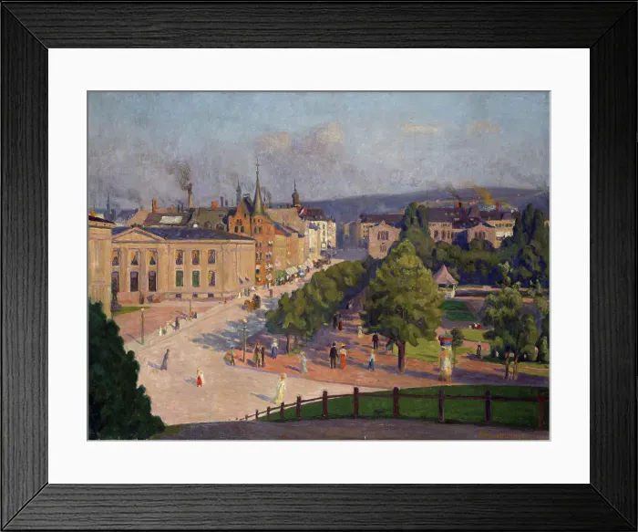 Framed Print : Karl Johans gate with the University, 1907. Creator: Karl Haldorsen Framed Print : Karl Johans gate with the University, 1907. Creator: Karl Haldorsen