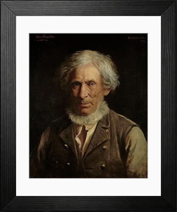 Framed Print : The Artist's Father, Lars Bergslien, 1870. Creator: Knud Bergslien