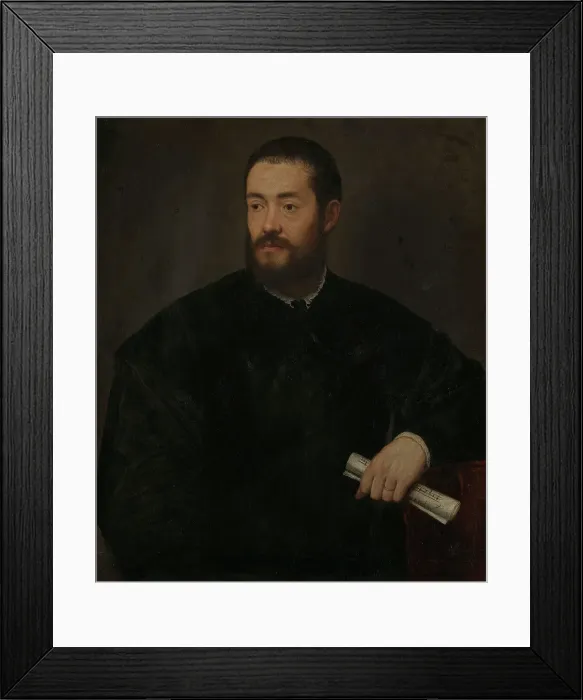 Framed Print : Portrait of a Musician, c1550. Creator: Antonio Badile IV Framed Print : Portrait of a Musician, c1550. Creator: Antonio Badile IV