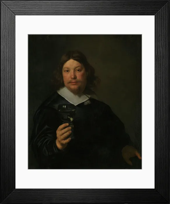 Framed Print : Man holding a Glass of Wine, Mid 17th century. Creator: Bartholomeus van der Helst Framed Print : Man holding a Glass of Wine, Mid 17th century. Creator: Bartholomeus van der Helst