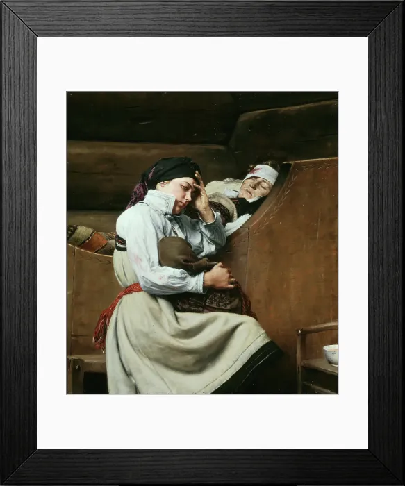 Framed Print : Wounded, 1888. Creator: Carl Fredrik Sundt-Hansen Framed Print : Wounded, 1888. Creator: Carl Fredrik Sundt-Hansen