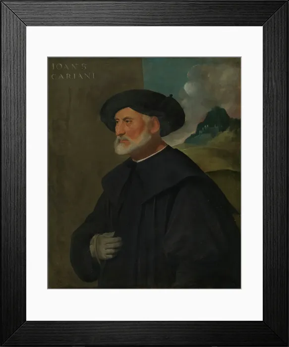 Framed Print : Portrait of an Old Patrician, c1540. Creator: Giovanni Cariani Framed Print : Portrait of an Old Patrician, c1540. Creator: Giovanni Cariani
