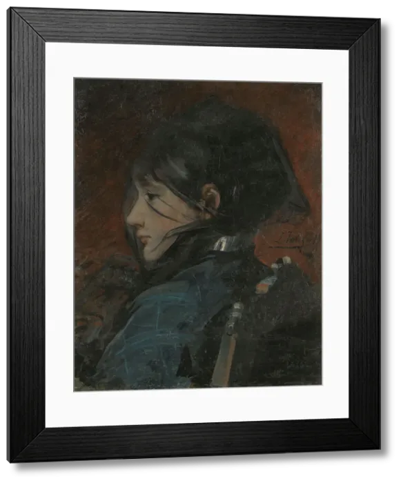 Framed Print : Portrait of a Young Woman, 1879. Creator: Leon Tanzi Framed Print : Portrait of a Young Woman, 1879. Creator: Leon Tanzi