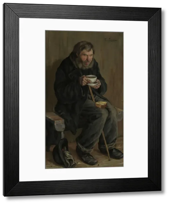 Framed Print : A Beggar, probably 1889. Creator: Thorvald Torgersen