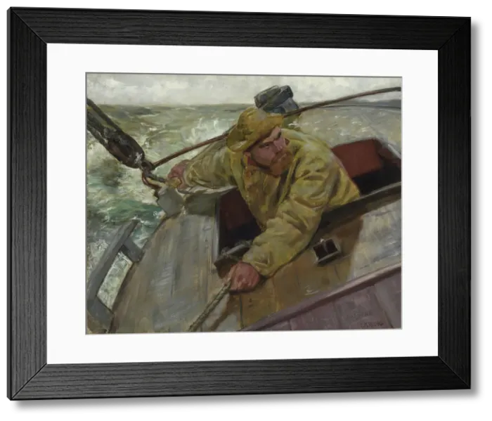 Framed Print : Helm a-lee!, 1882. Creator: Christian Krohg Framed Print : Helm a-lee!, 1882. Creator: Christian Krohg
