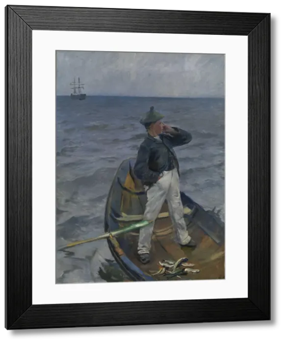 Framed Print : The Inshore Channel, 1892. Creator: Christian Krohg Framed Print : The Inshore Channel, 1892. Creator: Christian Krohg
