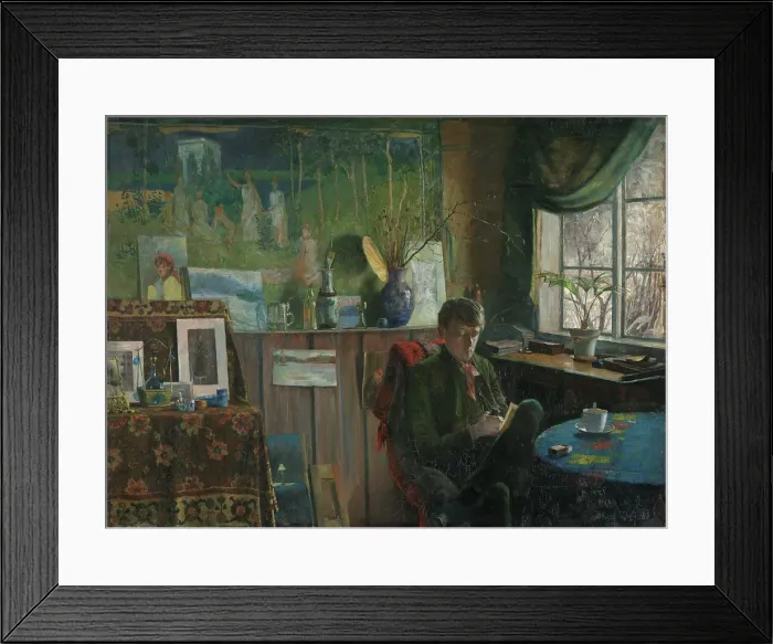Framed Print : At the Window. Portrait of the Artist Kalle Lochen, 1887. Creator: Karl Jensen-Hjell Framed Print : At the Window. Portrait of the Artist Kalle Lochen, 1887. Creator: Karl Jensen-Hjell