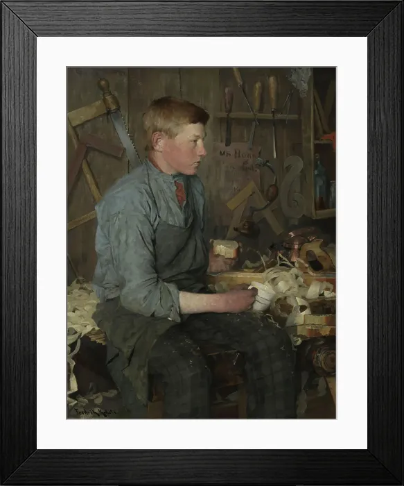 Framed Print : The young Carpenter, 1886. Creator: Fredrik Kolsto Framed Print : The young Carpenter, 1886. Creator: Fredrik Kolsto