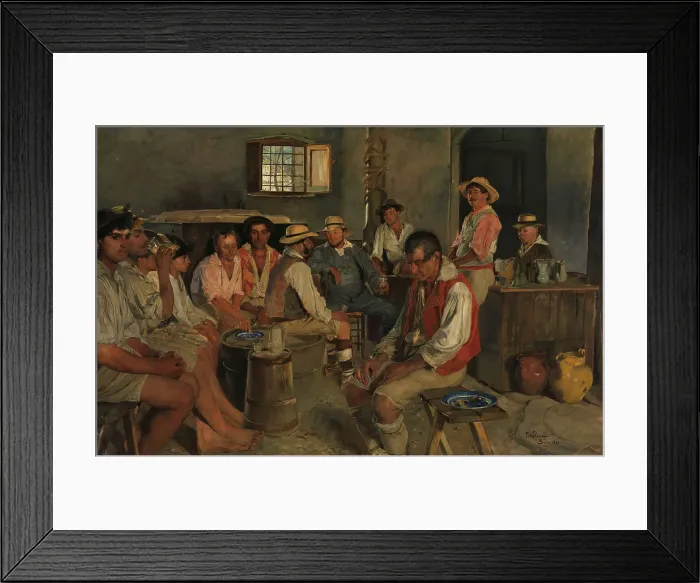 Framed Print : Siesta in an Osteria in Sora, 1880. Creator: Eilif Peterssen Framed Print : Siesta in an Osteria in Sora, 1880. Creator: Eilif Peterssen