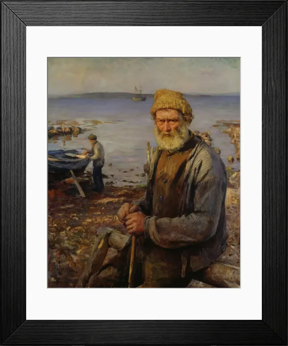 Framed Print : The old Fisherman, 1891. Creator: Hans Heyerdahl Framed Print : The old Fisherman, 1891. Creator: Hans Heyerdahl