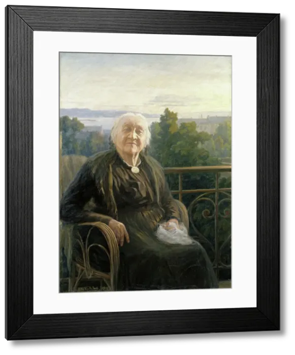Framed Print : Portrait of Mrs Lina Bruun, 1901. Creator: Otto Valstad Framed Print : Portrait of Mrs Lina Bruun, 1901. Creator: Otto Valstad