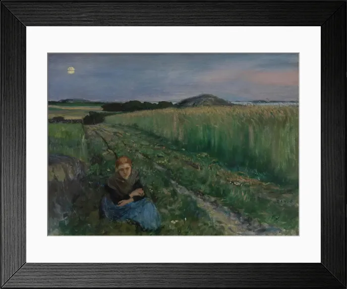 Framed Print : Summer Night at Sando, 1884. Creator: Eilif Peterssen Framed Print : Summer Night at Sando, 1884. Creator: Eilif Peterssen