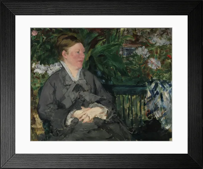 Framed Print : Madame Manet in the Conservatory, 1879. Creator: Edouard Manet Framed Print : Madame Manet in the Conservatory, 1879. Creator: Edouard Manet
