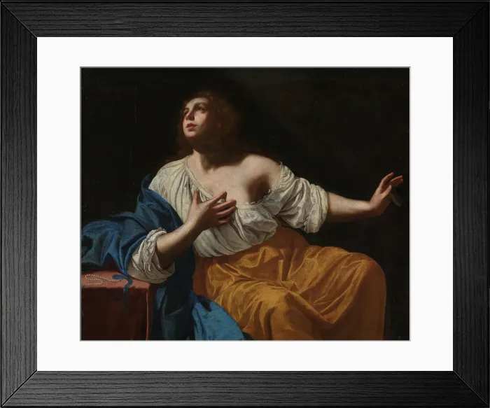 Framed Print : The penitent Mary Magdalene, c1640. Creator: Artemisia Gentileschi Framed Print : The penitent Mary Magdalene, c1640. Creator: Artemisia Gentileschi