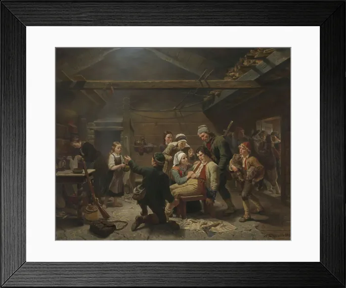 Framed Print : The Return of the Bear Hunter, 1862. Creator: Adolph Tidemand Framed Print : The Return of the Bear Hunter, 1862. Creator: Adolph Tidemand