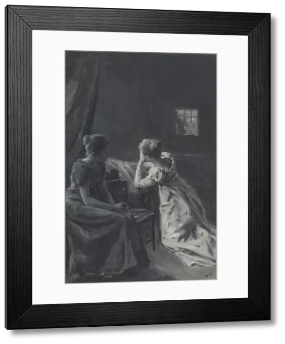 Framed Print : Illustration for Henrik Wergeland, The English pilot Mother and daughter at the... probably 1894. Creator: Wilhelm Peters Framed Print : Illustration for Henrik Wergeland, The English pilot Mother and daughter at the... probably 1894. Creator: Wilhelm Peters