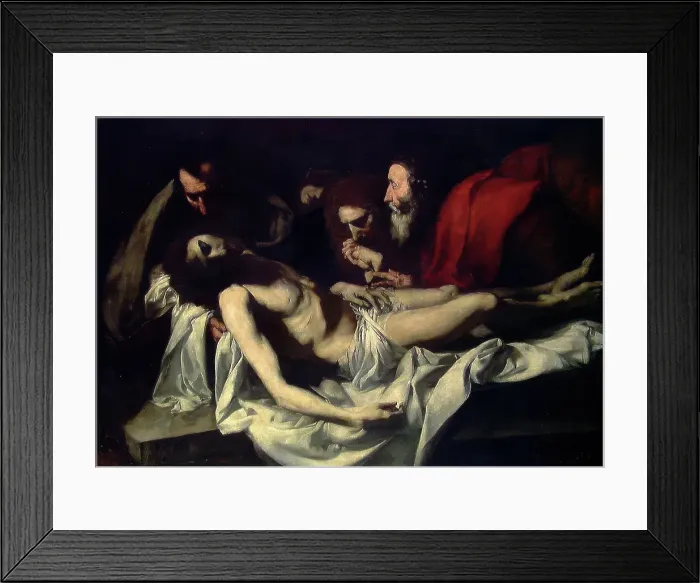 Framed Print : The Entombment. Copy after Ribera, 1879. Creator: Hans Heyerdahl Framed Print : The Entombment. Copy after Ribera, 1879. Creator: Hans Heyerdahl