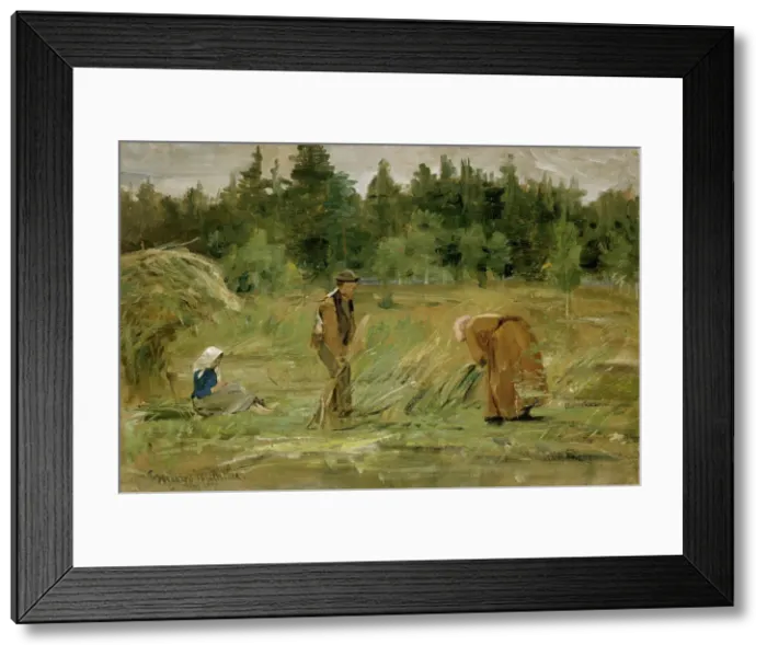 Framed Print : The poor Man's Field, 1877. Creator: Gerhard Munthe Framed Print : The poor Man's Field, 1877. Creator: Gerhard Munthe