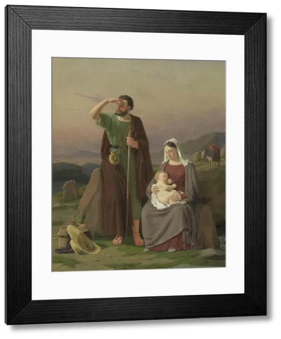 Framed Print : The Flight into Egypt, 1833. Creator: Martinus Rorbye Framed Print : The Flight into Egypt, 1833. Creator: Martinus Rorbye