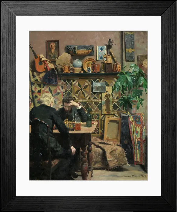 Framed Print : Chess players, 1886. Creator: Gustav Wentzel Framed Print : Chess players, 1886. Creator: Gustav Wentzel