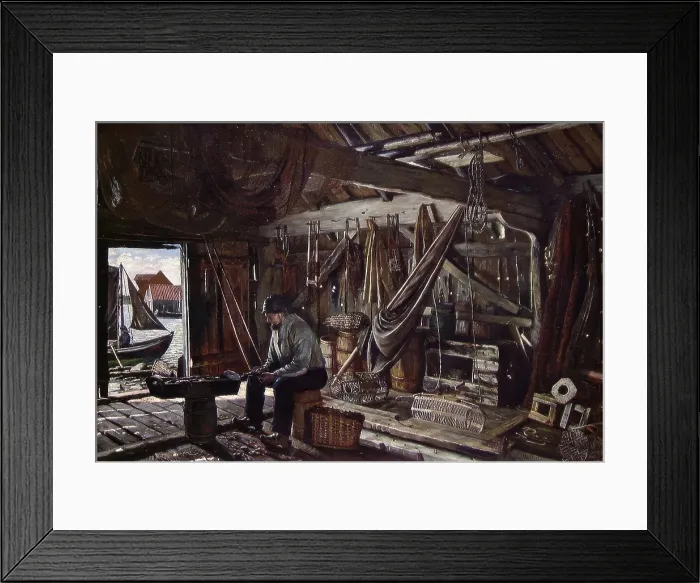 Framed Print : In the Boat House, 1881. Creator: Gustav Wentzel Framed Print : In the Boat House, 1881. Creator: Gustav Wentzel