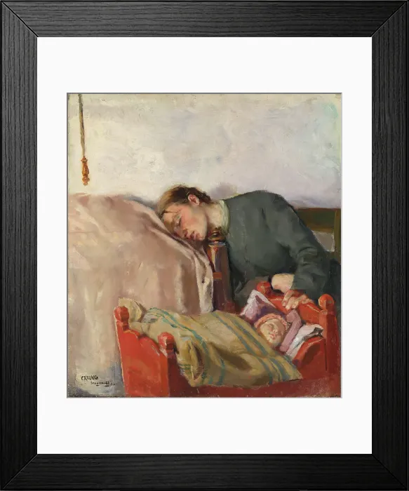 Framed Print : Mother and Child, 1883. Creator: Christian Krohg Framed Print : Mother and Child, 1883. Creator: Christian Krohg