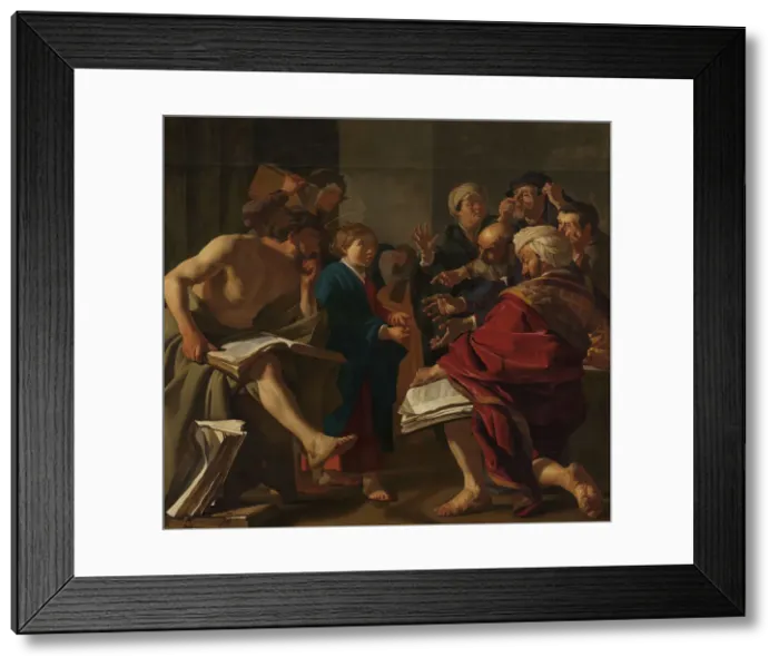 Framed Print : Christ among the Doctors, 1622. Creator: Dirck van Baburen Framed Print : Christ among the Doctors, 1622. Creator: Dirck van Baburen