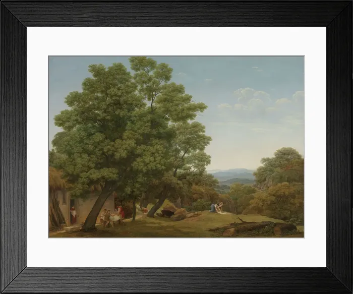 Framed Print : Abraham serving the three Angels, 1807. Creator: Jacob Wilhelm Mechau Framed Print : Abraham serving the three Angels, 1807. Creator: Jacob Wilhelm Mechau