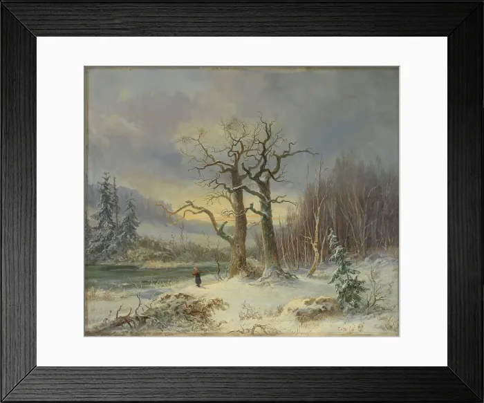 Framed Print : Winter landscape, 1870. Creator: Charles XV, King of Sweden Framed Print : Winter landscape, 1870. Creator: Charles XV, King of Sweden