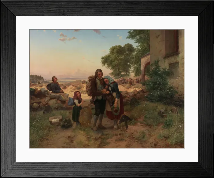 Framed Print : German Emigrants at the Churchyard, 1846. Creator: Carl Wilhelm Hubner Framed Print : German Emigrants at the Churchyard, 1846. Creator: Carl Wilhelm Hubner
