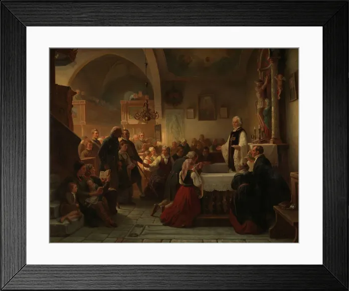 Framed Print : Celebrating Communion in a Swedish Parish Church, 1856. Creator: Bengt Nordenberg Framed Print : Celebrating Communion in a Swedish Parish Church, 1856. Creator: Bengt Nordenberg