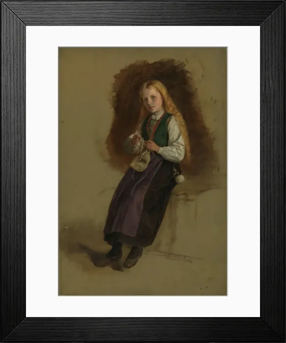Framed Print : Portrait of Syneve Larsdatter from Vikor, 1873. Creator: Adolph Tidemand Framed Print : Portrait of Syneve Larsdatter from Vikor, 1873. Creator: Adolph Tidemand